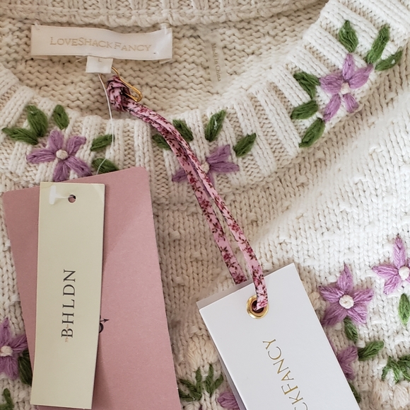 SOLD - NWT LoveShackFancy Kenzly Pullover Sweater - LOVE SHACK FANCY - Picture 6 of 9